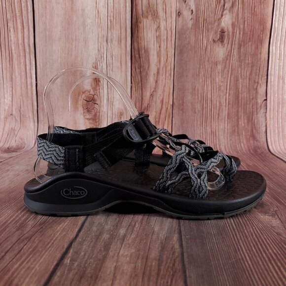 Chaco Womens Size 9 Updraft EcoTread X2 Outdoor Sandals Black Gray Waves J105182 - Picture 3 of 15